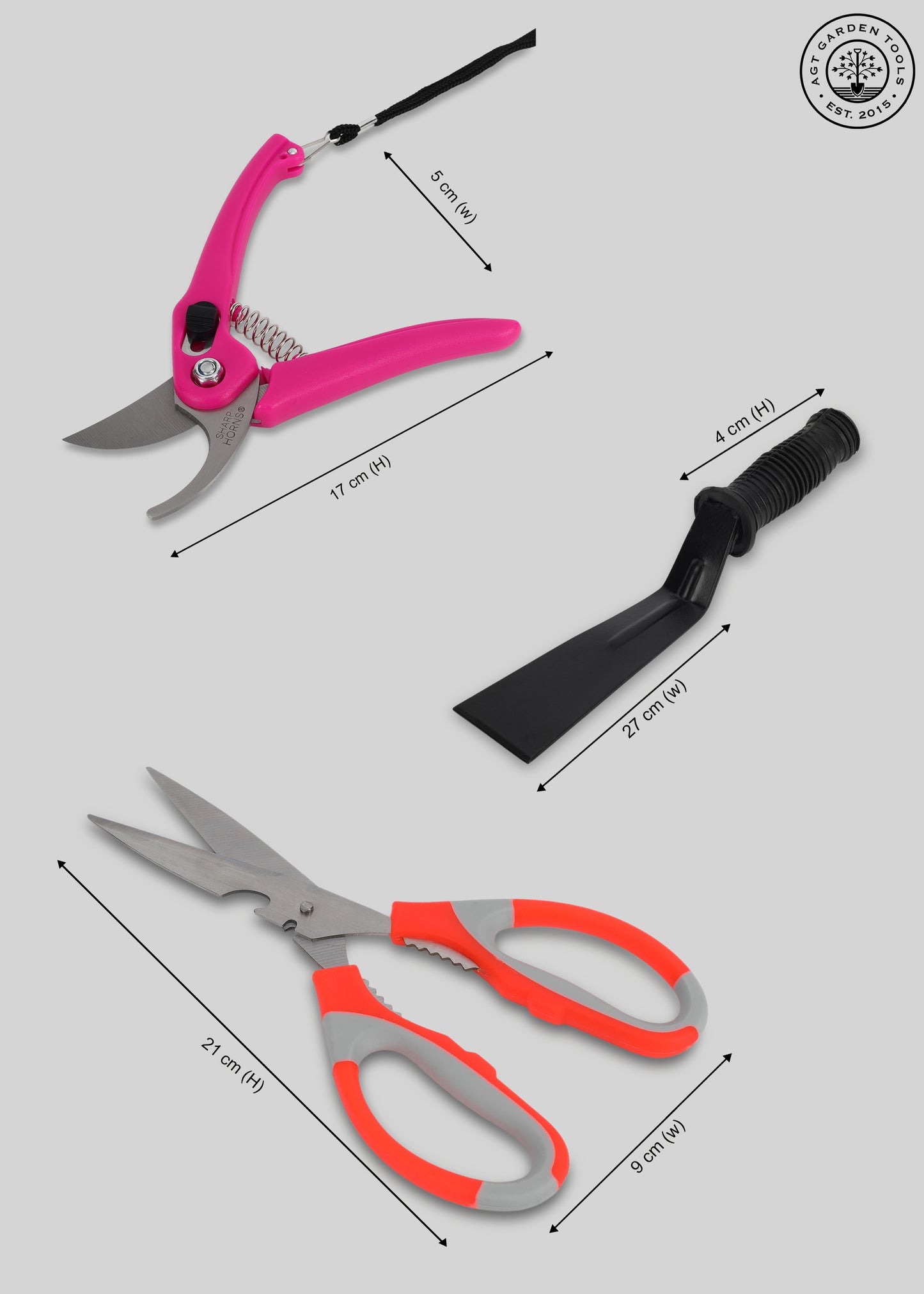 AGT® Set of 8 Garden Tool Kit – Durable, Rust-Resistant Tools for Home Gardening in India