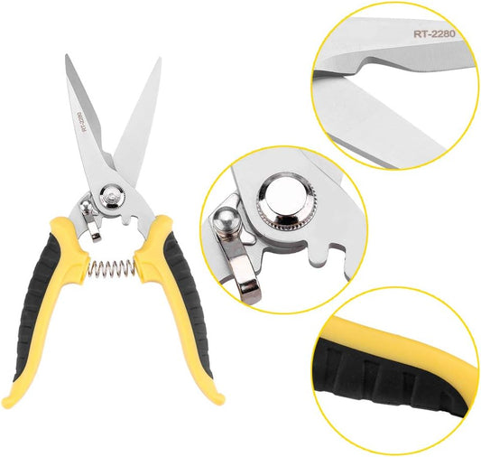 AGT Professional Stainless Steel Garden Pruning Shears with Ergonomic Grip