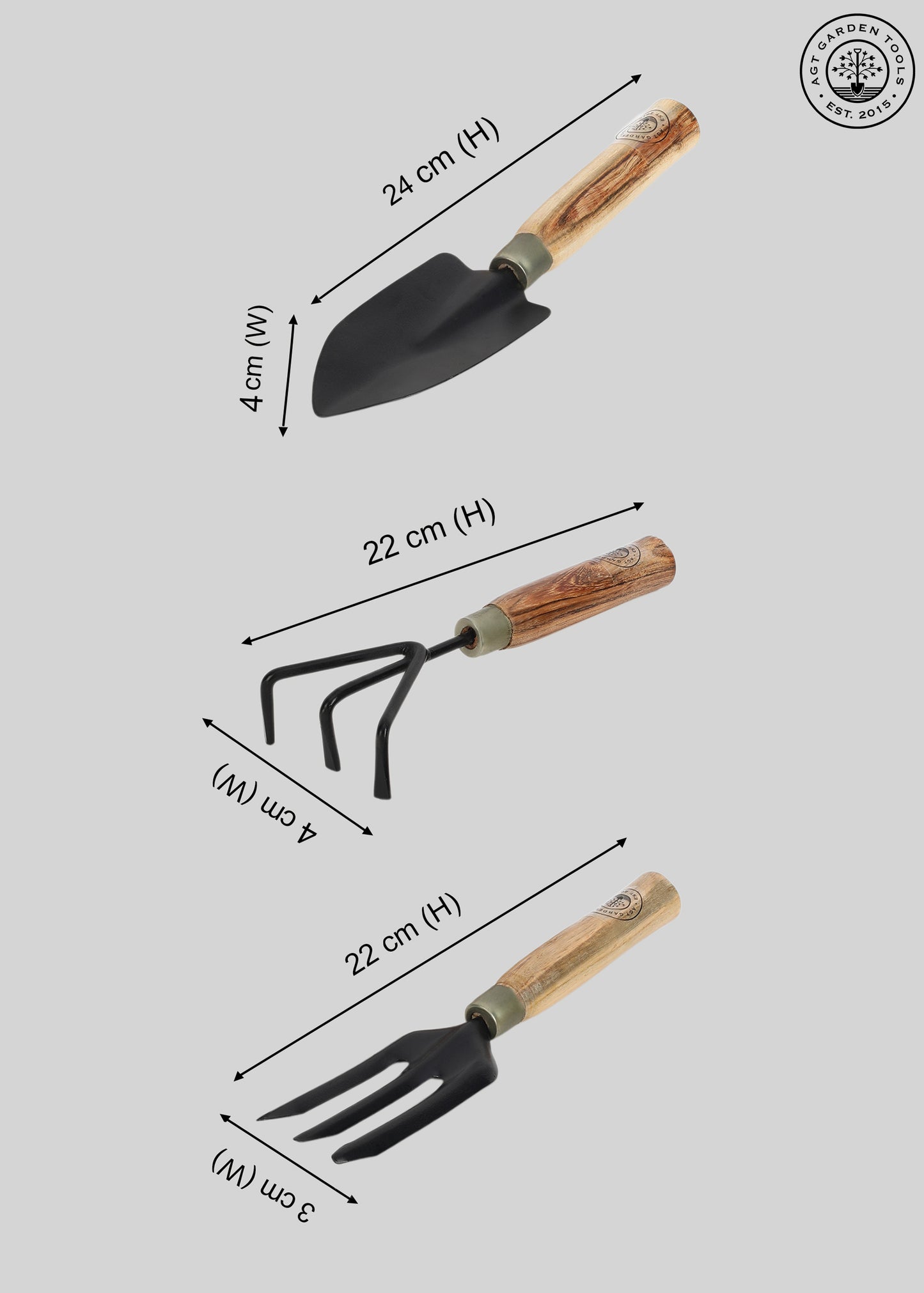AGT® Tool Set Big Trowel, Hand Fork, Hand Rake & Pruner/Cutter for Garden Tool Kit – Durable, Rust-Resistant Tools for Home Gardening in India
