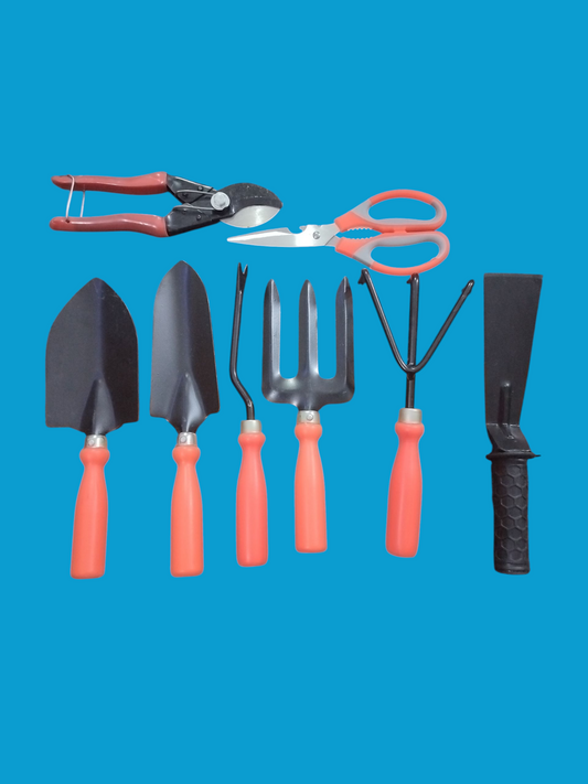 AGT® Gardening Tools Kit Set of 8 Garden Tool Kit – Durable, Rust-Resistant Tools for Home Gardening in India