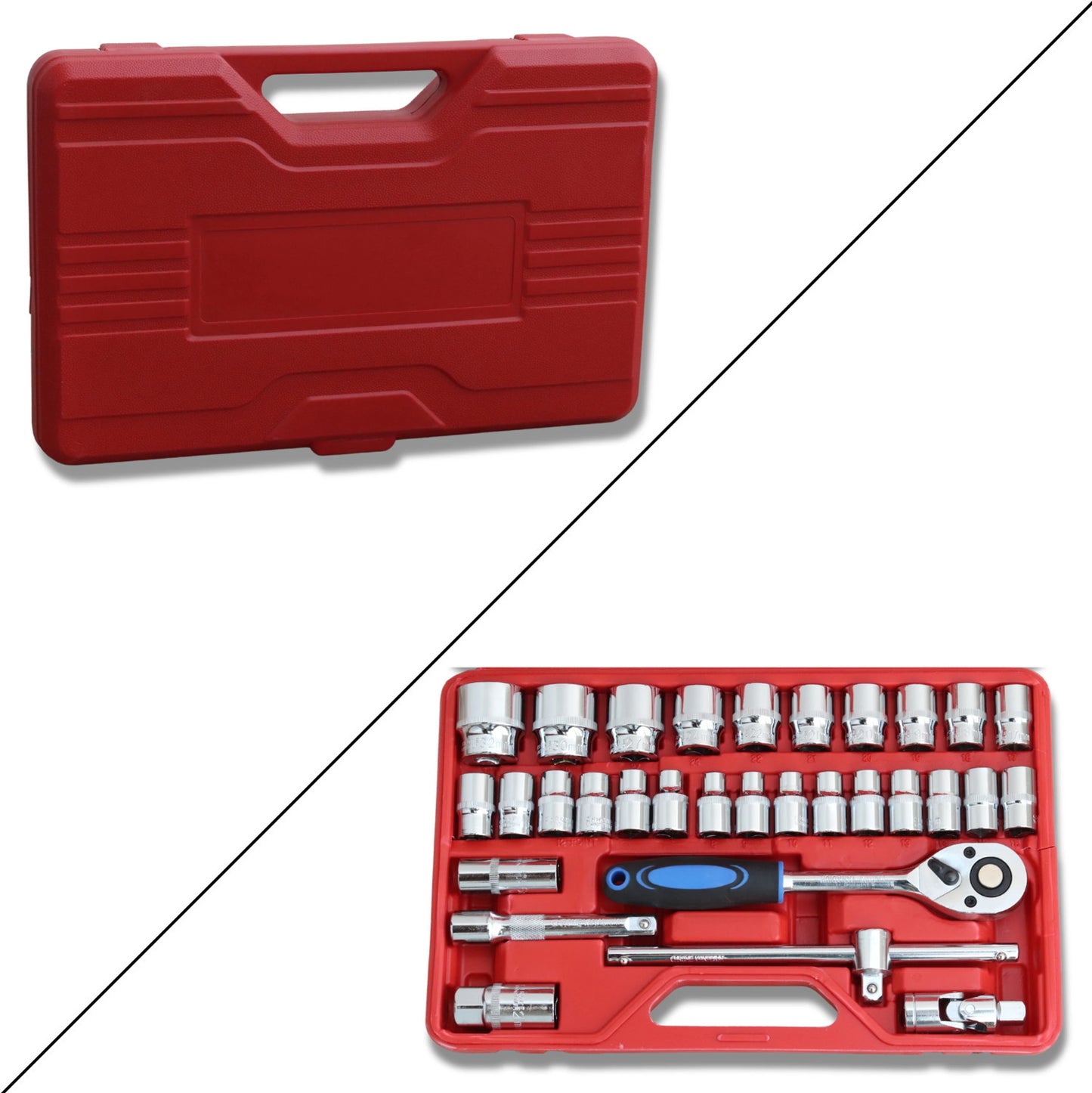 32-Piece Heavy Duty Socket & Ratchet Wrench Set with Carry Case