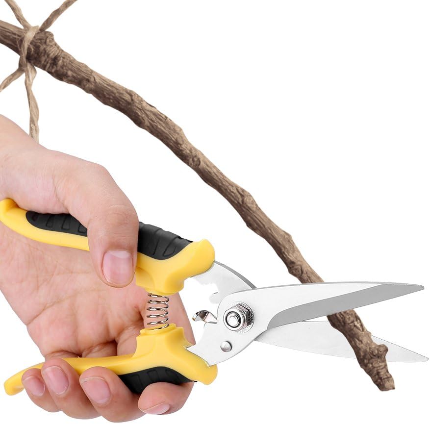 AGT Professional Stainless Steel Garden Pruning Shears with Ergonomic Grip