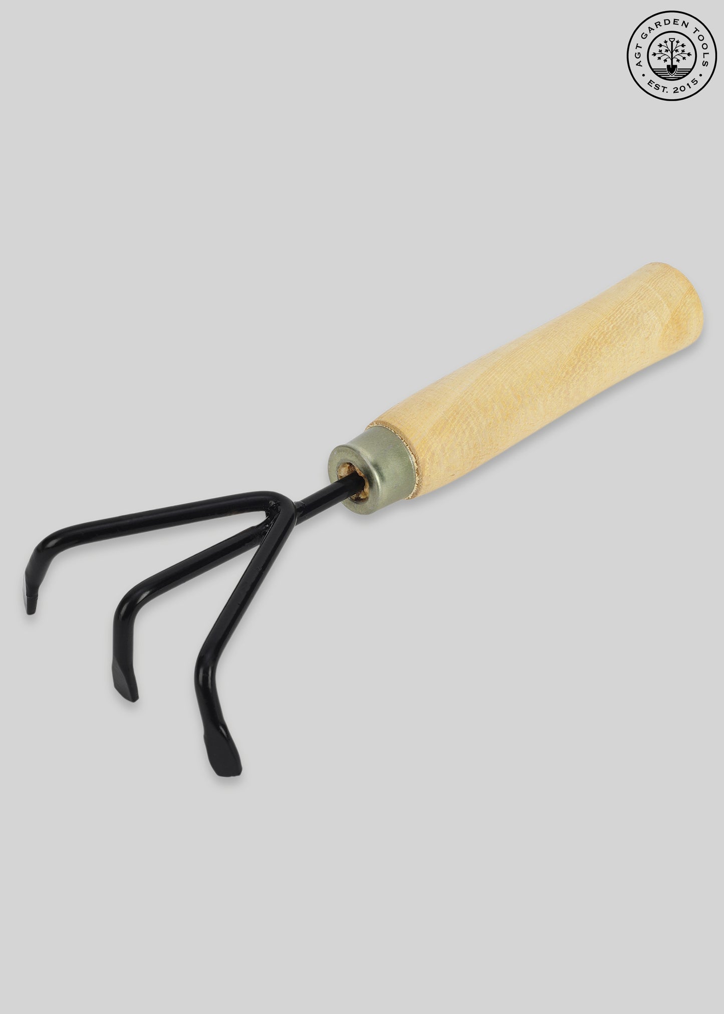 AGT® 3PCS Wooden Handle Cultivator Free Rubber Hand Gloves Garden Tool Kit – Durable, Rust-Resistant Tools for Home Gardening in India