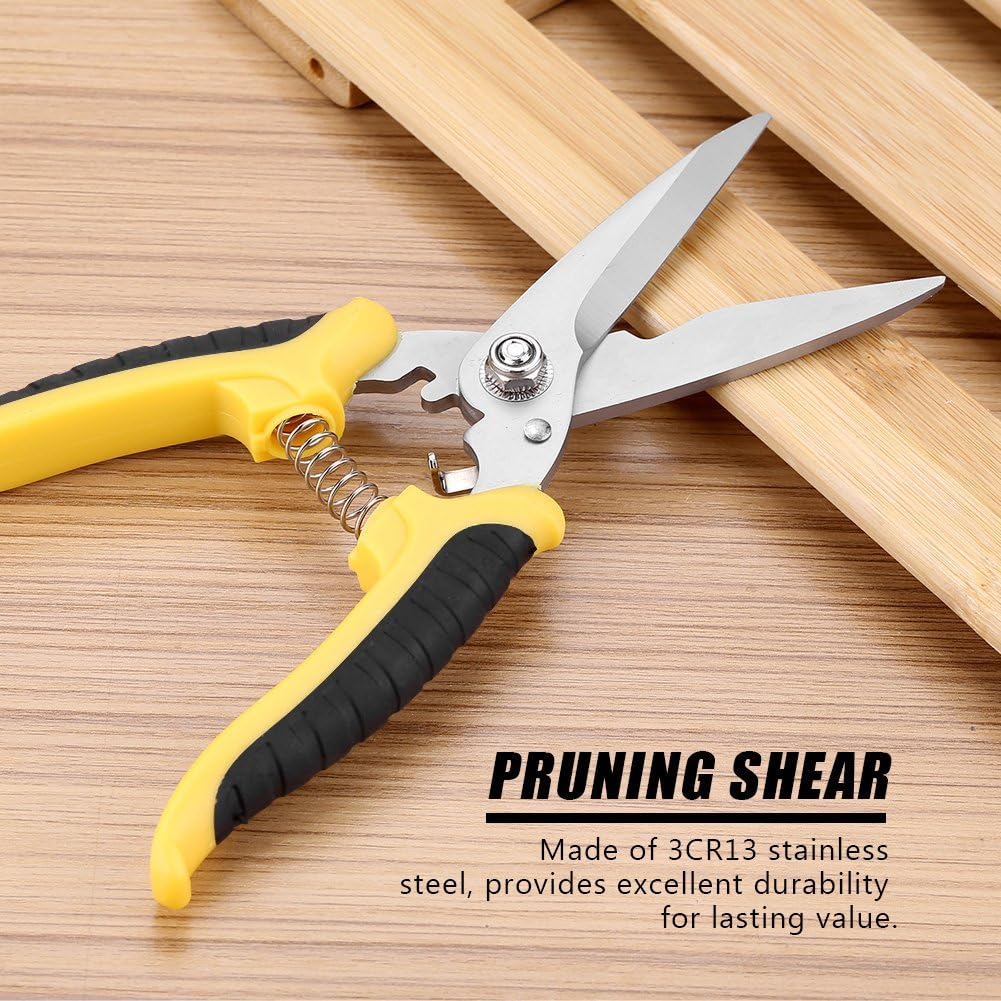 AGT Professional Stainless Steel Garden Pruning Shears with Ergonomic Grip