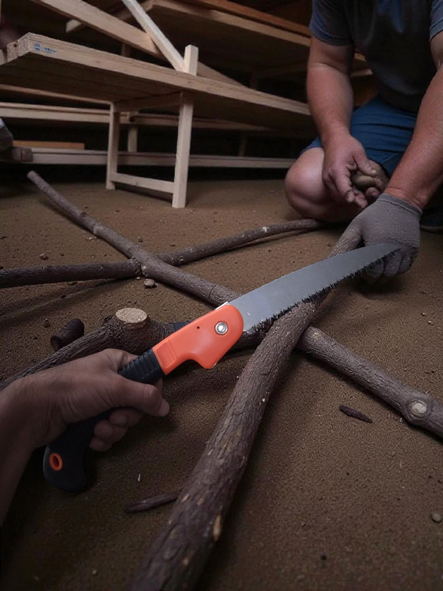 AGT Folding Hand Saw Pruner Cutter Tree Branch Wood Cutting Tools Carbon Steel Garden Tool (1 Tools)